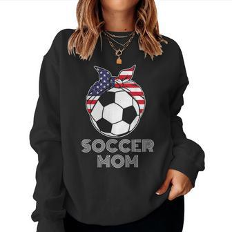 Cool Soccer Mom Jersey For Parents Of Womens Soccer Players Women Crewneck Graphic Sweatshirt - Seseable