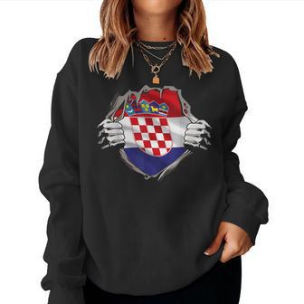 Croatia Flag Croatian Pride Men & Women Women Sweatshirt | Mazezy