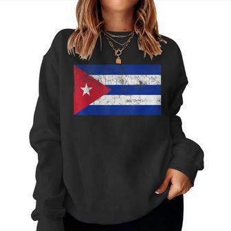 Cuban Flag T Cuba Vintage Pride Men Women Kids Gift Women Crewneck Graphic Sweatshirt - Seseable