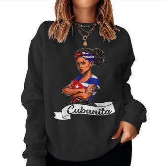Cubanita Flag Cubana Cuba Women Girl Cuban Pride Mujer Women Sweatshirt | Mazezy