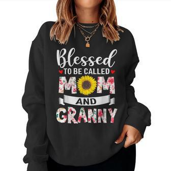 Cute Blessed To Be Called Mom And Granny Mothers Day Women Crewneck Graphic Sweatshirt - Thegiftio UK