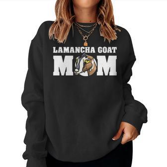 Cute Cartoon Lamancha Goat Mom Women Crewneck Graphic Sweatshirt - Seseable