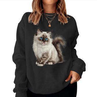 Cute Cat Mom Women Mama Cat Lover Women Sweatshirt | Mazezy
