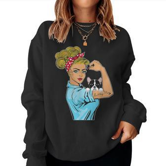Cute French Bulldog Mom Funny Frenchie Gift Women Women Crewneck Graphic Sweatshirt - Seseable