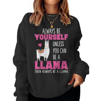 Cute Funny Llama Llamas Lover Girls Women Women Crewneck Graphic Sweatshirt - Seseable
