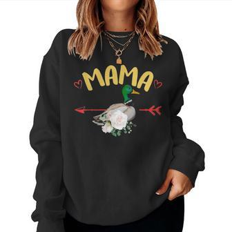 Cute Mama Bird Arrow Duck Mothers Day Floral Mom Gift Women Women Crewneck Graphic Sweatshirt - Seseable