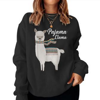 Cute Pajama Llama Bed Time Llama Pajama Women Crewneck Graphic Sweatshirt - Seseable