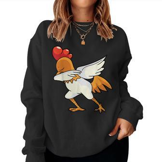 Dabbing Chicken Rooster Dab Animal Women Sweatshirt | Mazezy