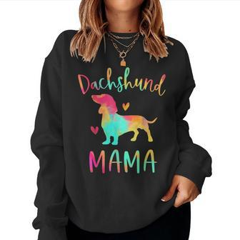 Dachshund Mama Colorful Doxie Cute Dog Mom Women Sweatshirt | Mazezy