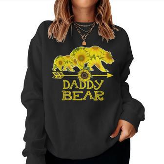 Daddy Bear Bear Sunflower Mother Father Gifts Women Crewneck Graphic Sweatshirt - Seseable