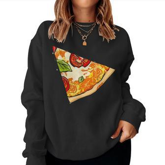 Daddy Pizza Missing A Slice His Kid Slice Boy Girl Mom Dad Women Crewneck Graphic Sweatshirt - Seseable