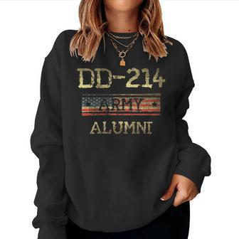 Dd214 Us Army Alumni Vintage Veteran Retired Military Women Sweatshirt | Mazezy
