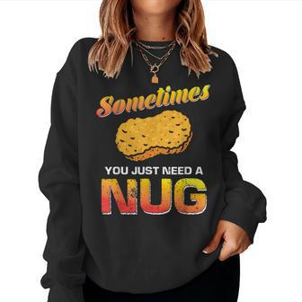 Delicious Fast Food Lover Foodie Chicken Nugget Women Sweatshirt | Mazezy AU