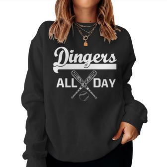 Dingers All Day Tshirt Baseball Mom And Dad Shirt Women Sweatshirt | Mazezy