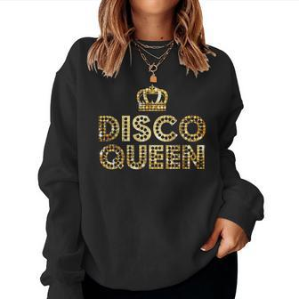 Disco Queen Retro Disco Matching Couple Gift For Women Women Crewneck Graphic Sweatshirt - Seseable