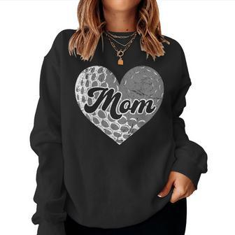 Distressed Heart Golf Mom Mama Sport Fan Women Sweatshirt | Mazezy AU