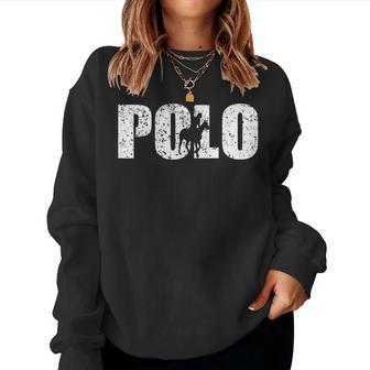 Distressed Look Horse Polo For Polo Players Women Sweatshirt | Mazezy