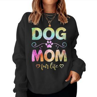 Dog Mom Fur Life Happy Mothers Day Best Dog Mom Ever Funny Women Crewneck Graphic Sweatshirt - Thegiftio UK