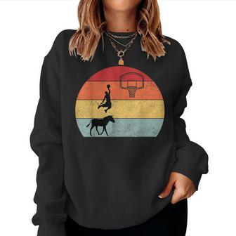 Donkey Basketball Player Coach Sport Ride Donkey Basketball Women Crewneck Graphic Sweatshirt - Seseable