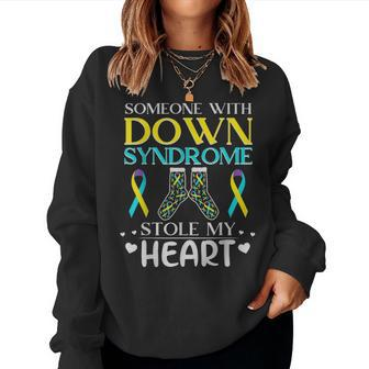 Down Syndrome Awareness Day 2021 Parents Dad Mom Family Gift Women Crewneck Graphic Sweatshirt - Seseable