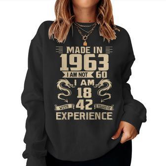 Dragon Made In 1963 60Th Birthday 60 Years Old Women Crewneck Graphic Sweatshirt - Seseable
