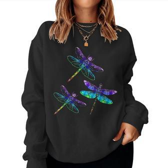 Dragonfly Spirit Animal Chakra Color Dragonflies Women Sweatshirt | Mazezy