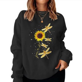 Dragonfly Sunflower Teacher Growth Mindset Choose To Shine Women Sweatshirt | Mazezy