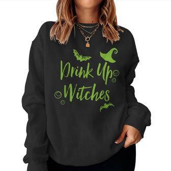 Drink Up Witches For Halloween Drinking Parties Women Crewneck Graphic Sweatshirt - Thegiftio UK