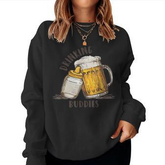 Drinking Buddies Dad And Baby Beer Matching Fist Father Women Sweatshirt | Mazezy