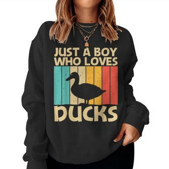 Duck For Boys Kids Duck Farmer Hunting Lovers Women Sweatshirt | Mazezy