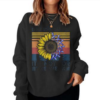 Eagle Syndrome Mom Sunflower Vintage Awareness Warrior Women Crewneck Graphic Sweatshirt - Seseable