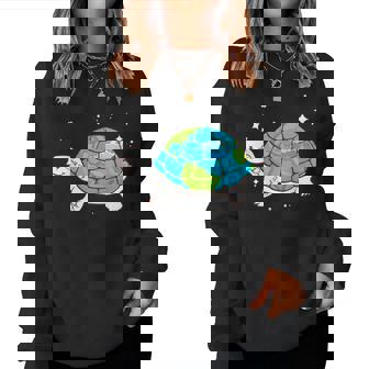 Earth Day 2023 Restore Save The Planet Earth Sea Turtle Women Sweatshirt | Mazezy
