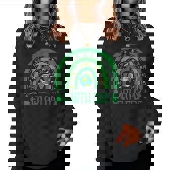 Earth Day Happy Earth Day Rainbow Save Animals Forests Women Sweatshirt | Mazezy