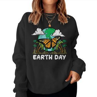 Earth Day Monarch Butterfly Cute Environment Men Women Kids  Women Crewneck Graphic Sweatshirt