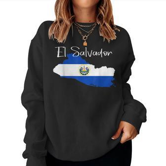 El Salvador Flag El Salvador Map Salvador For Women Women Sweatshirt | Mazezy