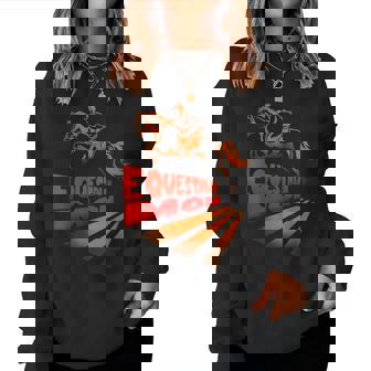 Equestrian Mom Cool Ladies Horse Racers Funny Farm Girl Gift Women Crewneck Graphic Sweatshirt | Seseable CA