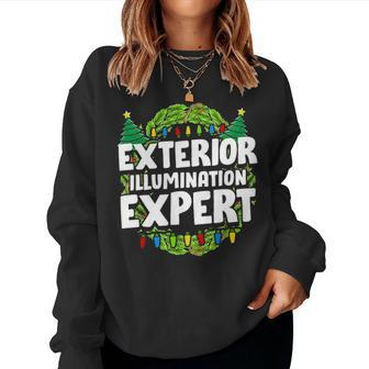 Exterior Ilumination Expert Funny Christmas Lights Engineer Women Crewneck Graphic Sweatshirt - Seseable