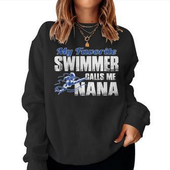 My Favorite Swimmer Calls Me Nana Swim Nana Women Sweatshirt | Mazezy