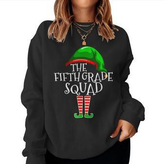 Fifth Grade Squad Elf Group Matching Christmas Teacher Women Sweatshirt | Mazezy