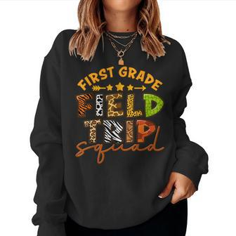 First Grade Zoo Field Trip Squad Matching Students Teacher Women Sweatshirt | Mazezy