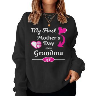 Womens My First As Grandma 2019 New Grandma Shirt Women Sweatshirt | Mazezy