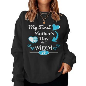 Womens My First As Mom 2019 New Mom Women Sweatshirt | Mazezy