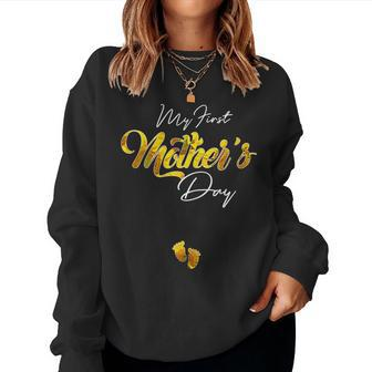 Womens My First Pregnancy Announcement Shirt Mom To Be V2 Women Sweatshirt | Mazezy