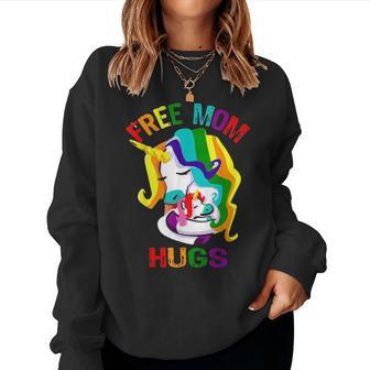 Free Mom Hugs Lgbt Gay Pride V2 Women Crewneck Graphic Sweatshirt - Seseable