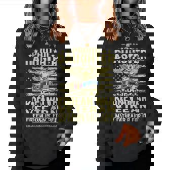Freedom Isnt Free Proud Daughter Of A Korean War Veteran V2 Women Crewneck Graphic Sweatshirt - Seseable