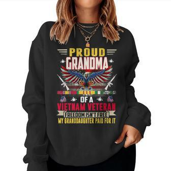 Freedom Isnt Free - Proud Grandma Of A Vietnam Veteran Women Crewneck Graphic Sweatshirt - Seseable