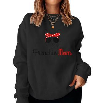 Frenchie Mom Vintage Funny Cute Dog French Bulldog Mama Women Crewneck Graphic Sweatshirt - Seseable