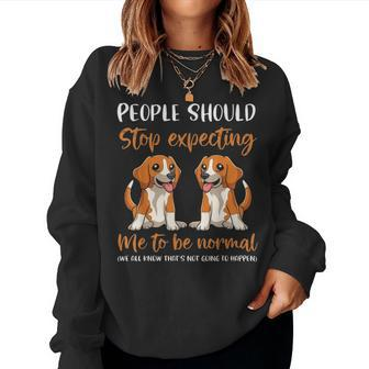 Funny Beagle Mom Of Two Beagles Beagle Dog Mom Women Crewneck Graphic Sweatshirt - Seseable
