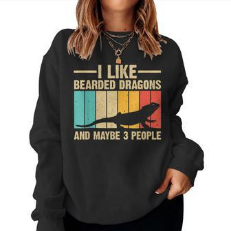 Funny Bearded Dragon Design Pogona Reptile Lover Men Women Women Crewneck Graphic Sweatshirt - Seseable