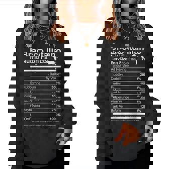 Funny Bracco Italiano Nutrition Facts Dog Lover Dog Mom Women Crewneck Graphic Sweatshirt - Thegiftio